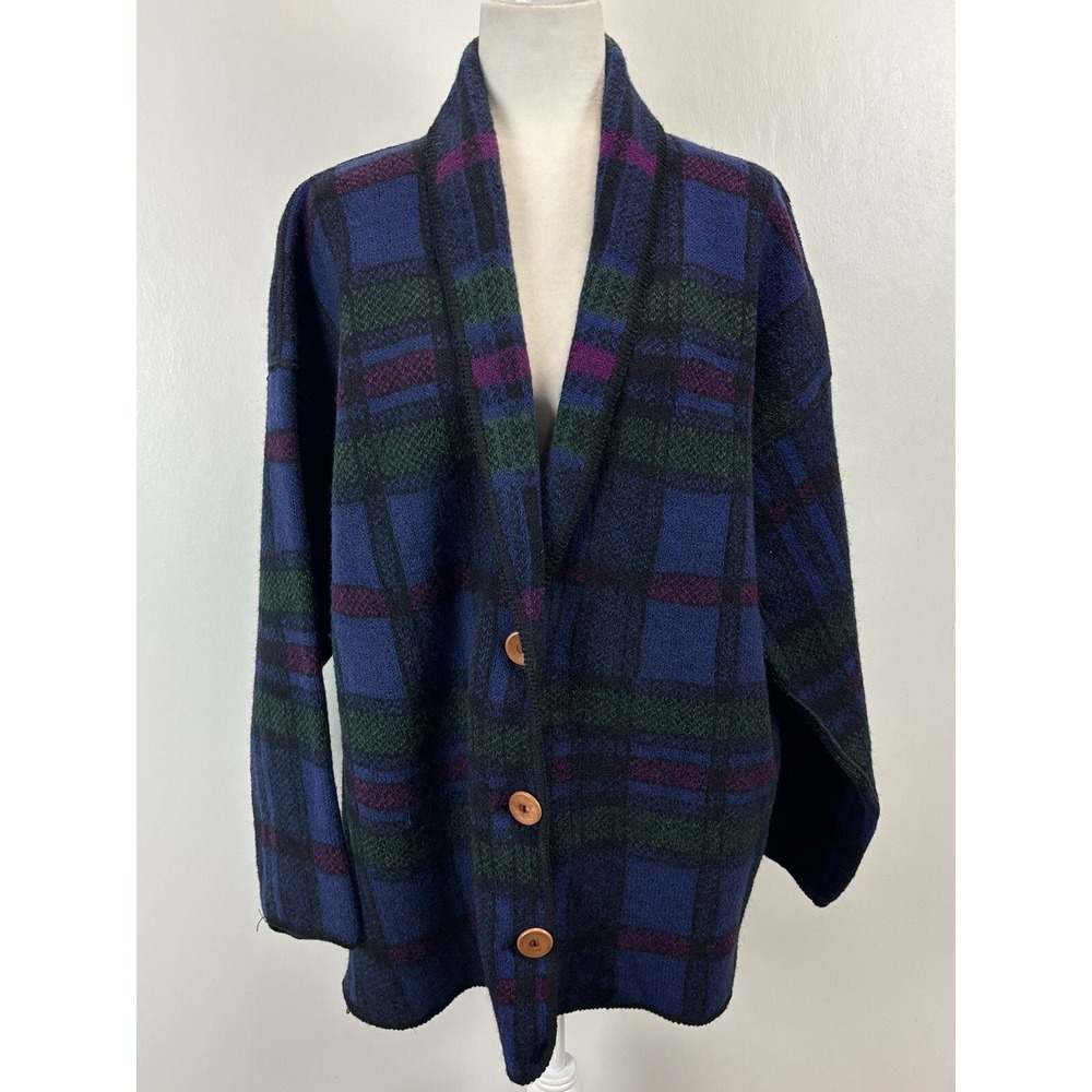 NEW! Vtg Women's REI 100% Virgin Worsted Wool Cardigan Sweater XL Shawl Collar